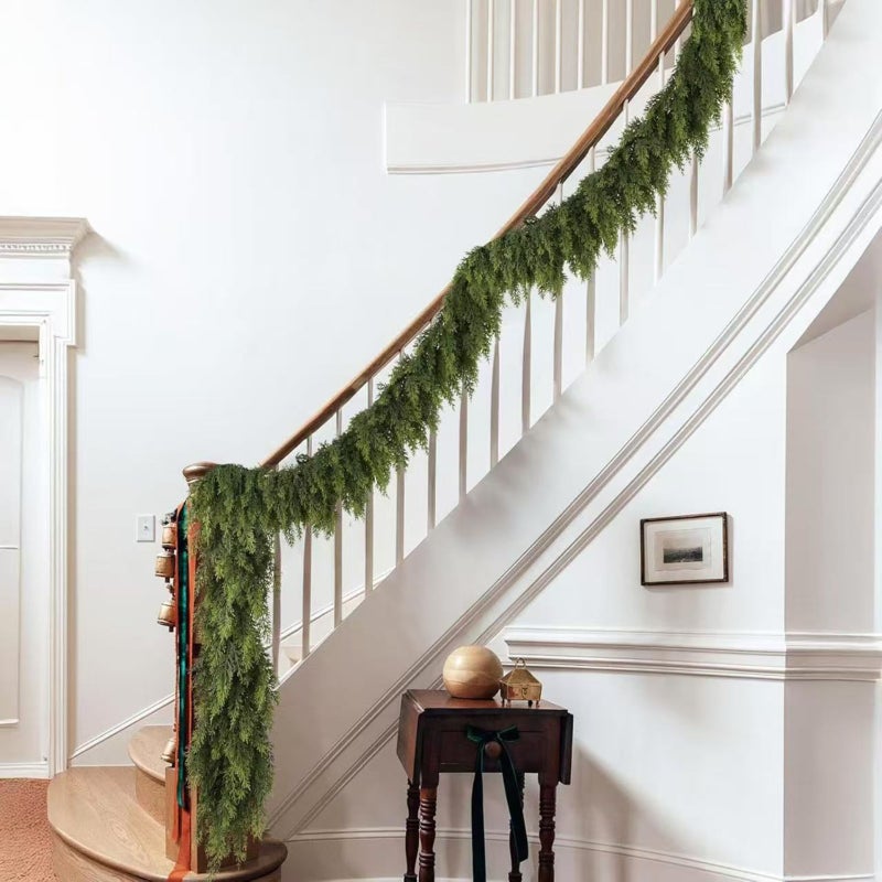 Christmas Pine Cypress Leaf Rattan Christmas Pine Needle Wreath Soft Rubber Feel Norfolk Pine Cypress Rattan - Image 5
