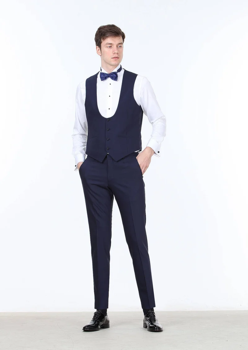 RAMSEY Saks Slim Fit Butterfly Collar Classical Waistcoat