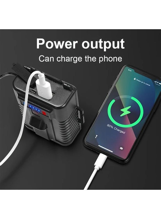 Rechargeable LED Headlamp With Power Bank USB C Charging Adjustable Zoom 3 18650 Batteries - Image 4