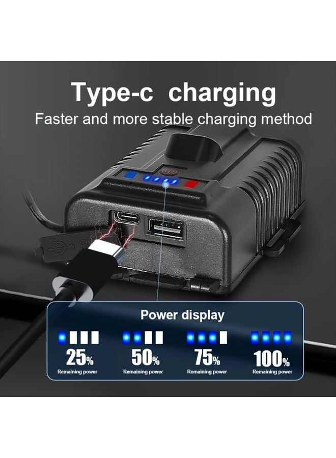Rechargeable LED Headlamp With Power Bank USB C Charging Adjustable Zoom 3 18650 Batteries - Image 5