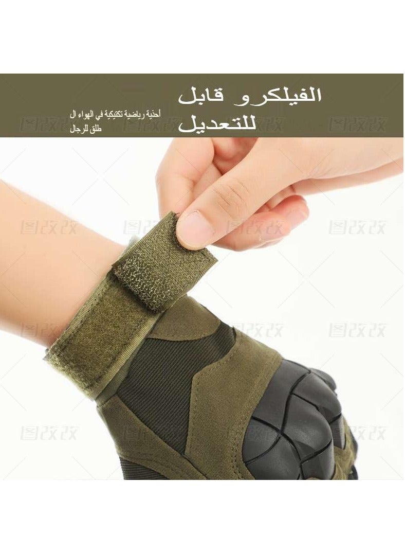 Generic Nylon Men's Tactical Gloves, Hard Shell Knuckle Protection Motorcycle Gloves, Suitable for Outdoor Work Riding, Rock Climbing Training, Breathable, Green  - Image 4