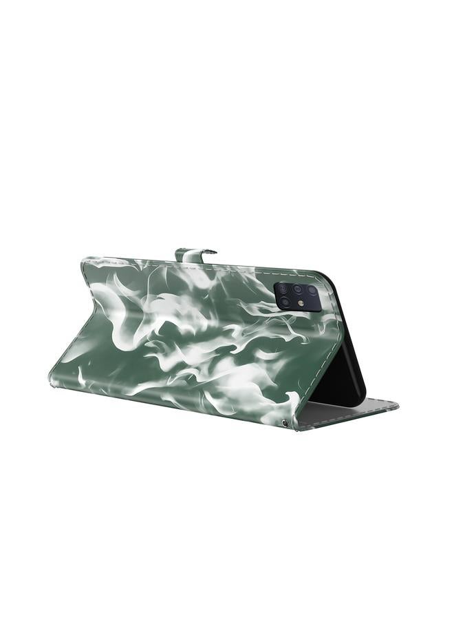 اس-توب جراب لهاتف Samsung Galaxy A71 4G بنمط ضباب سحابي، جراب جلدي قلاب أفقي مع حامل وفتحة بطاقة ومحفظة - Image 4