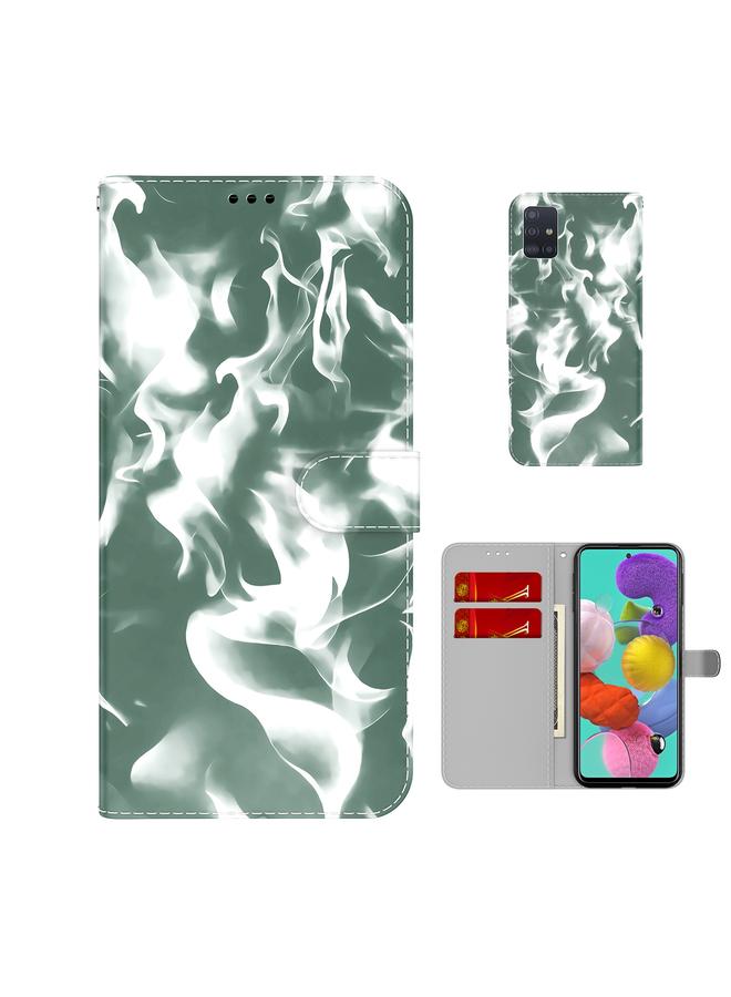 اس-توب جراب لهاتف Samsung Galaxy A71 4G بنمط ضباب سحابي، جراب جلدي قلاب أفقي مع حامل وفتحة بطاقة ومحفظة - Image 1