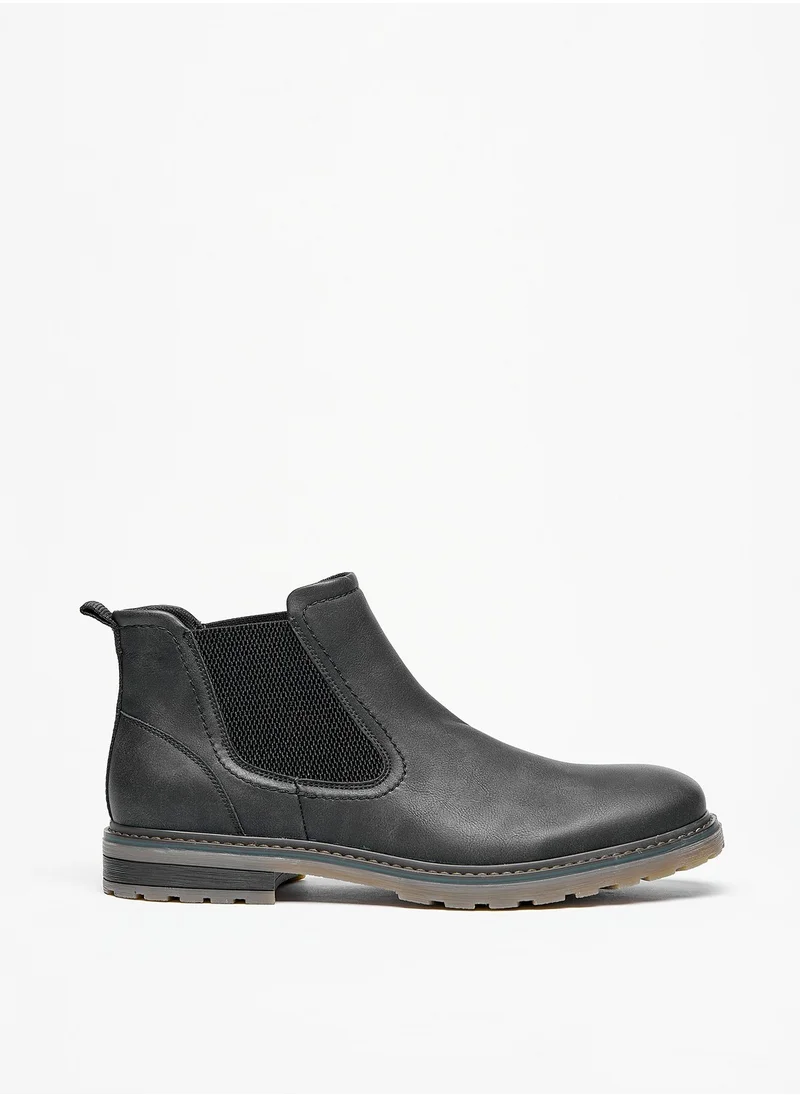 ل ب ل Men Solid Slip-On Chelsea Boots