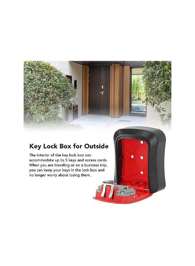 PROMASS PROMASS Key Lock Box, Proof Wall Mounted ABS Higher Security Combination Lockbox for Garages Emergency Entrances (Red (Without Dust Cover))  - Image 5