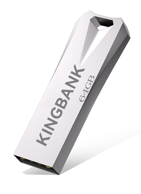 64G USB3.0 Flash Drive, High-Speed ​​Storage, 40MBps Read, 30MBps Write, Compatible with Audio, Computers, TVs, Laptops, Game Consoles, Cars (64GB, Silver)
