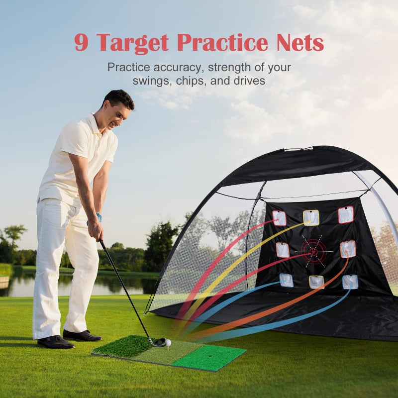 G2 GO2GETHER Golf Net, 10 x 7ft Golf Practice Net with Mat for Backyard, Upgraded 420D Oxford Cloth,210G Net for Hitting,Driving for Indoor&Outdoorr - Image 3