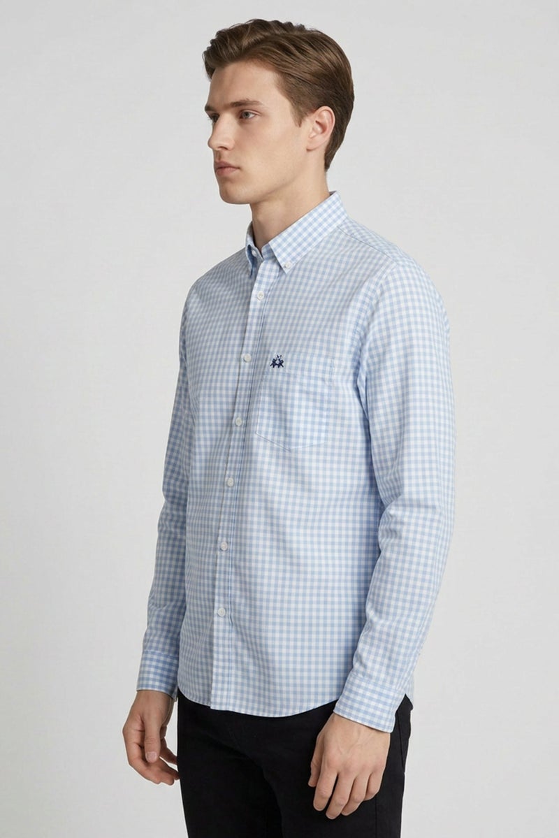 La Martina Men Slim Fit Checkered Long Sleeve Casual Shirt, Multicolor - Image 3