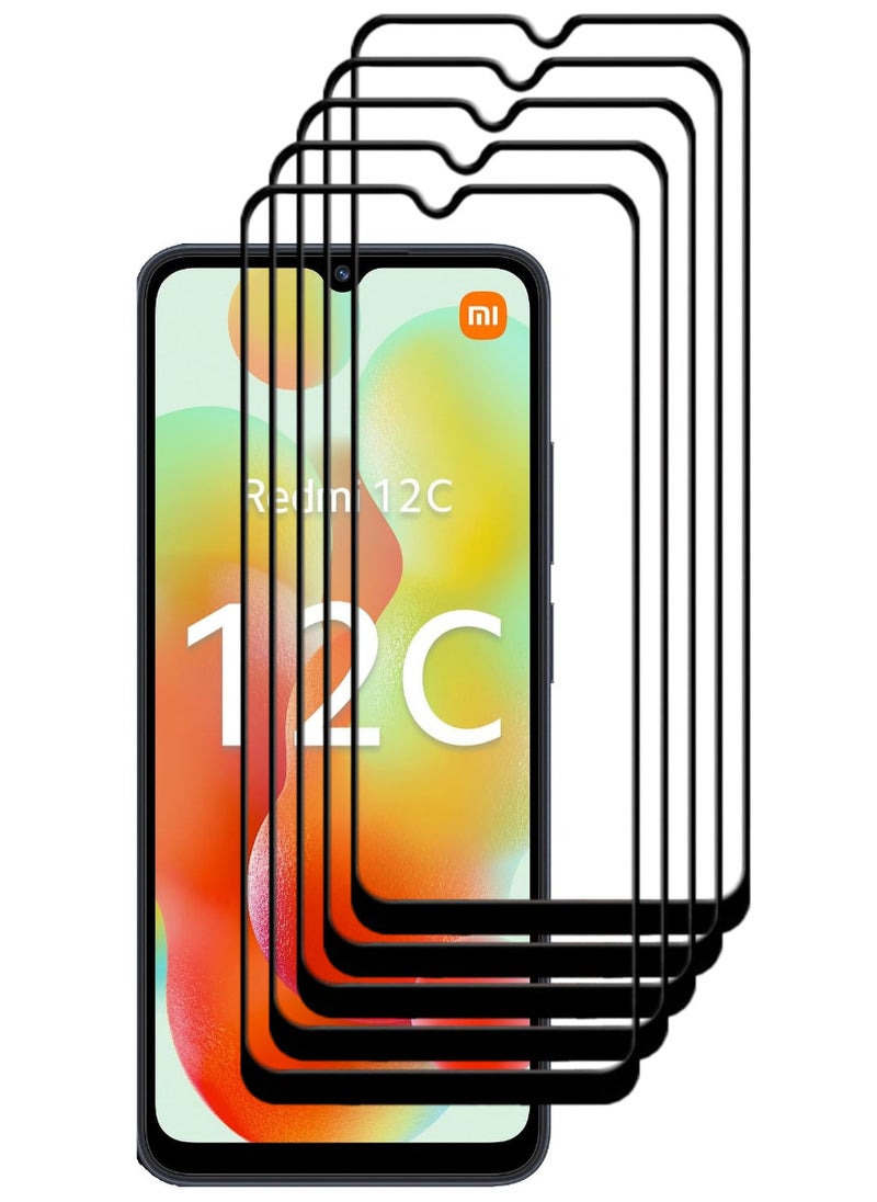 ACLIX 5 Pieces Antistatic ESD Dustproof Premium Quality High Definition Tempered Glass Screen Protector Designed For Xiaomi Redmi 12C - Image 1
