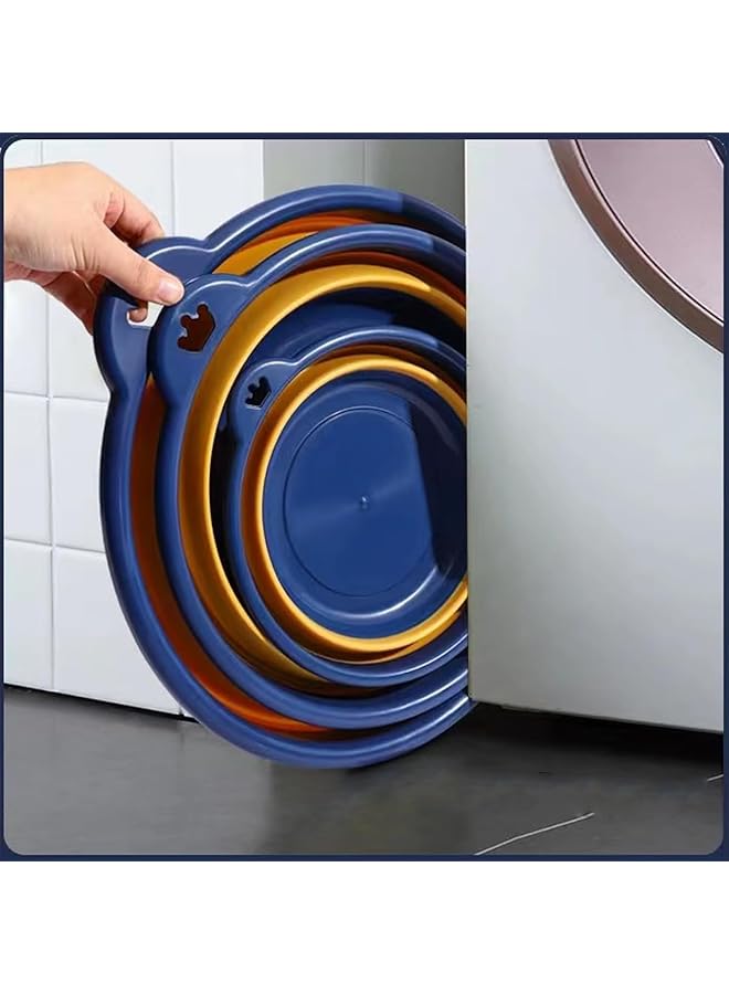 joyzzz Collapsible Wash Basin 5 Gallon Large Capacity Foldable Tub with Drain Plug Space Saving Plastic Bucket for Laundry Vegetable Washing Camping and Household Chores - Image 4