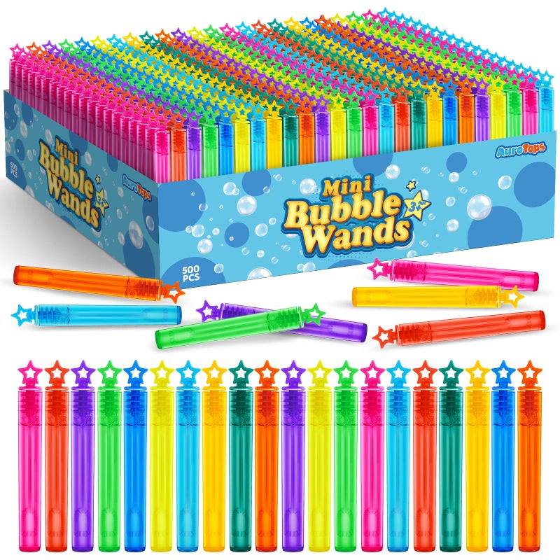 AuroTops 500 PCS Mini Bubble WandsBubble Party Favors Assortment Toys for KidsThemed Birthday Halloween Goodie Bags Carnival Prizes Wedding Bubble Maker Toys for KidsOutdoor Gifts for Girls Boys - Image 3