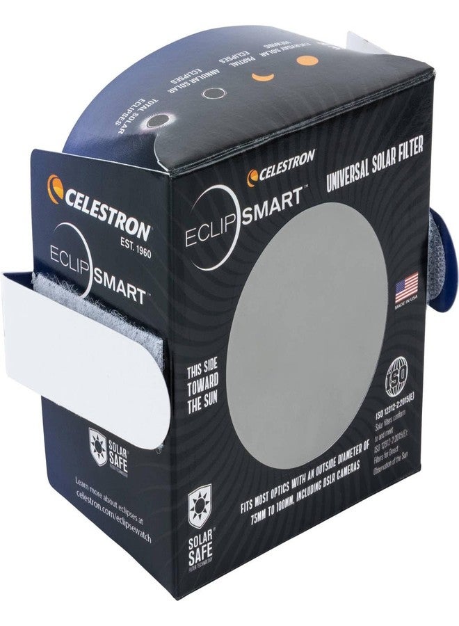 سلسترون فلتر كسوف الشمس الآمن EclipSmart من سيليسترون - يفي بمعايير ISO 12312-2:2015(E) - يعمل مع التلسكوب أو المنظار الأرضي أو كاميرا DSLR - شاهد والتقط صورًا للكسوف أو البقع الشمسية بأمان - Image 4