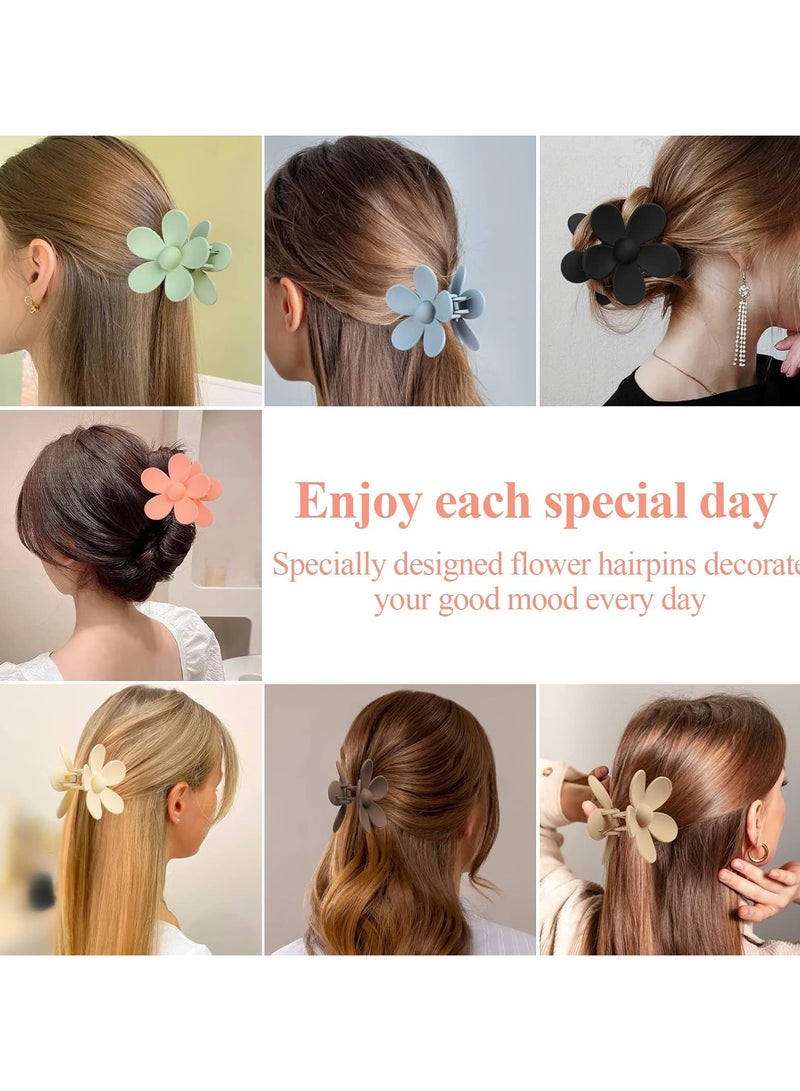 Goolsky Flower Claw Clip 7 PCS Claw Clips, Hair Clips For Women Non Slip, Claw Clips for Thick Hair Women Girls Gifts, 7 Colors - Image 3