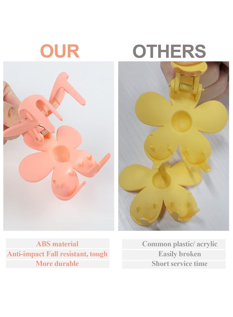 Goolsky Flower Claw Clip 7 PCS Claw Clips, Hair Clips For Women Non Slip, Claw Clips for Thick Hair Women Girls Gifts, 7 Colors - Image 4