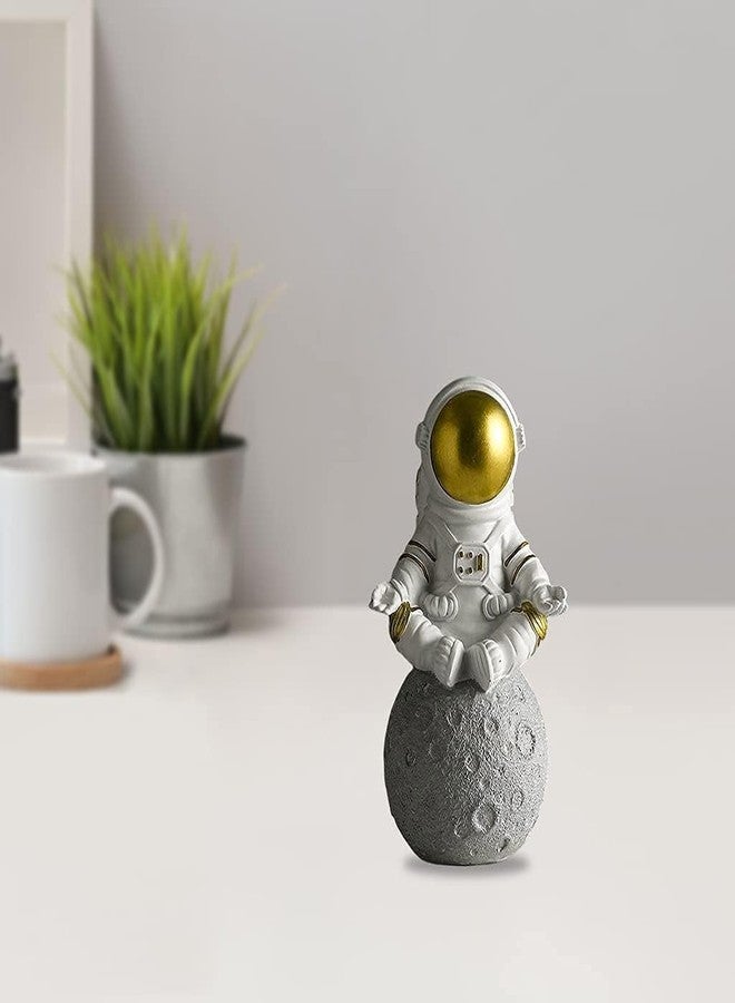 Joylern Spaceman Statue Astronaut Figurine Resin Spaceman Model Ornament Astronaut Sculpture for Home Office Desktop Tabletop Decoration - Gold Meditate - Image 5