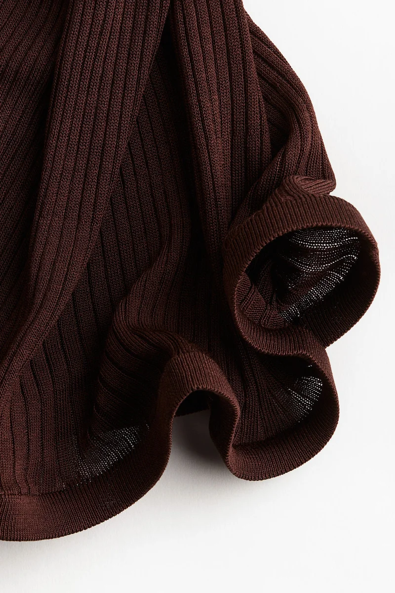 H&M Silk-blend rib-knit trousers