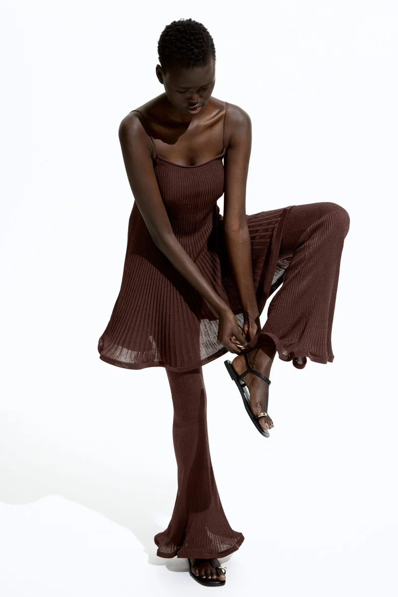 اتش اند ام بنطلون من مزيج الحرير