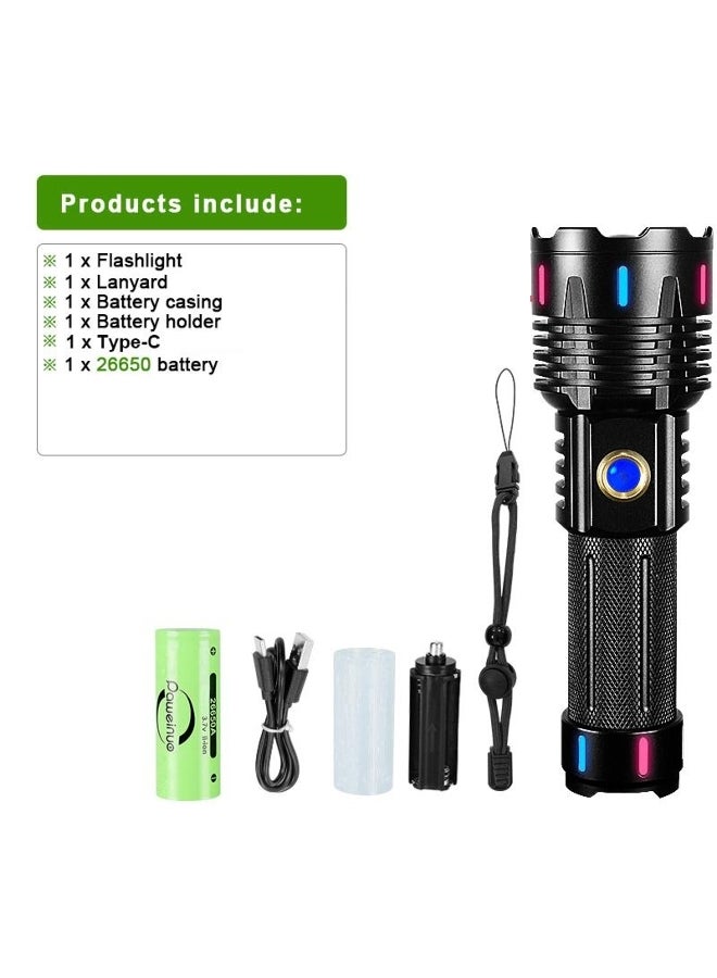80000LM Ultra Powerful Rechargeable Flashlight 800W LED High Power LED Flashlights 3000M Long Range Torch Tactical Lantern - Image 2