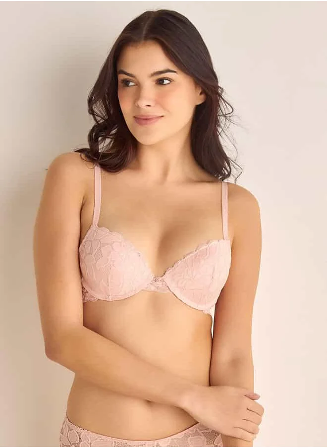 فاف Set of 3 - Lace Detail Bra with Hook and Eye Closure