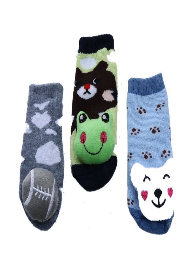 CAMEY Cute Cartoon Faced 3 Pair Soft Cotton Baby Socks 0-12 Months (6500-4)