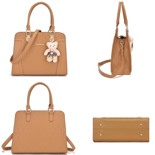 Soperwillton Women's Fashion Handbags Tote Bags Shoulder Bag Top Handle Satchel Purse Set 4pcs - Image 2