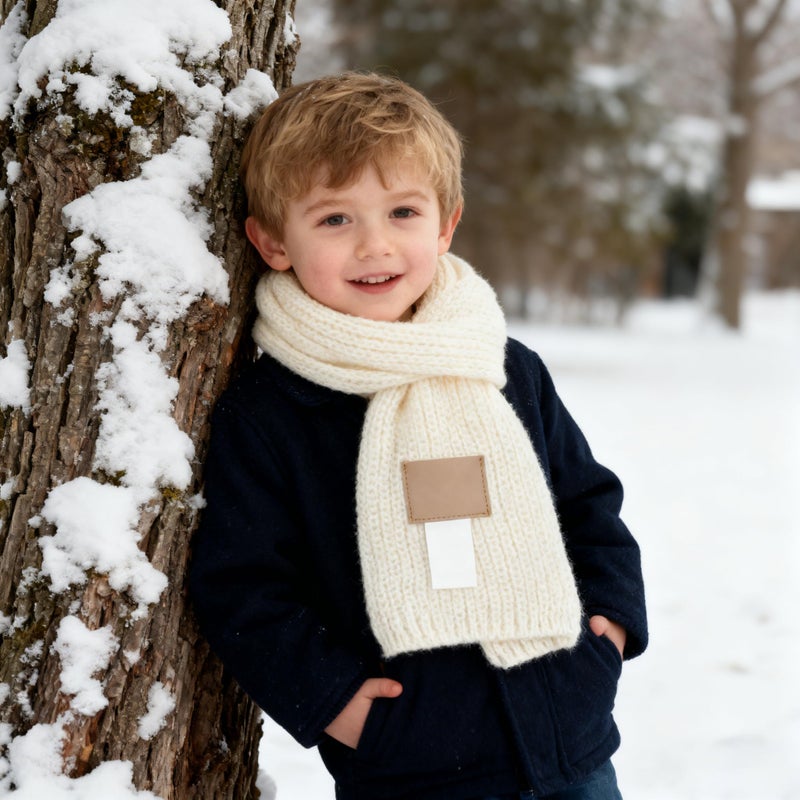 CaySep Kids Winter Warm Knit Scarf Soft Stretch Knitted Neck Scarves Fashion Solid Color Scarf for Toddler baby Boys Girls - Image 3