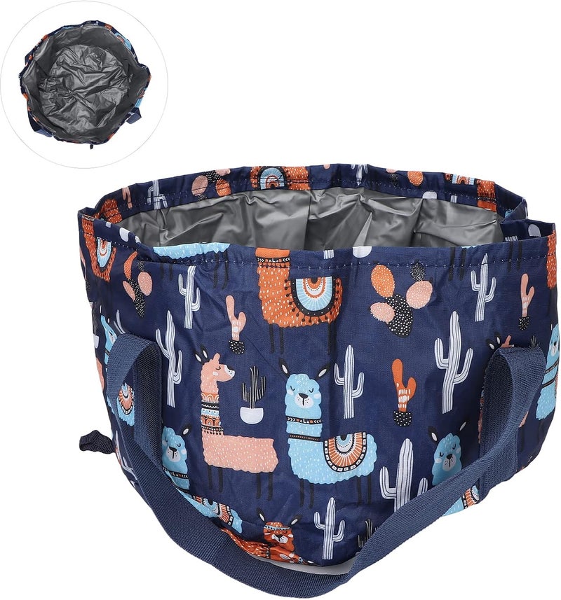 ويوبلز حوض استحمام لنقع القدمين، حوض استحمام محمول قابل للطي سعة 21 لترًا، مناسب للاستحمام في الهواء الطلق والتخييم والسفر (أزرق بحري) - Image 4