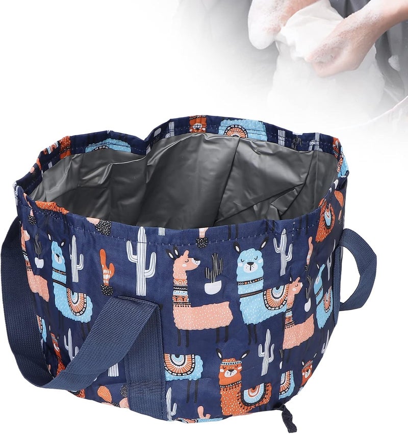 ويوبلز حوض استحمام لنقع القدمين، حوض استحمام محمول قابل للطي سعة 21 لترًا، مناسب للاستحمام في الهواء الطلق والتخييم والسفر (أزرق بحري) - Image 5