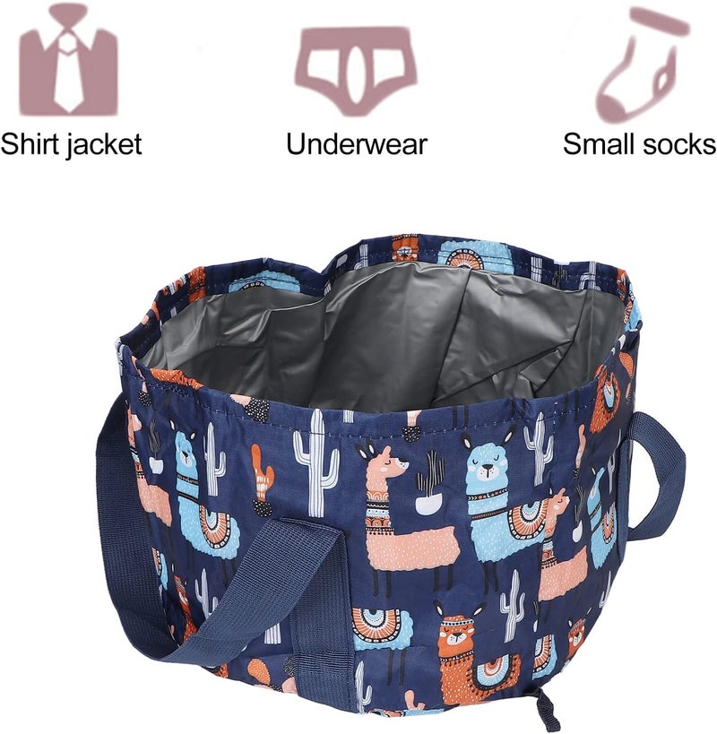 ويوبلز حوض استحمام لنقع القدمين، حوض استحمام محمول قابل للطي سعة 21 لترًا، مناسب للاستحمام في الهواء الطلق والتخييم والسفر (أزرق بحري) - Image 3