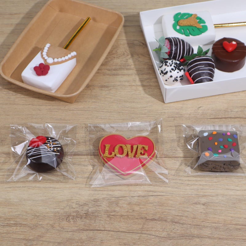 TEMLQPACK 200Pcs 3.5 x3.5Inch Clear Macaron Bags - Resealable Cellophane Bags for Cookies, Chocolate Covered Strawberries, Candy, Gift Party Favors, Birthday, Wedding - Image 5