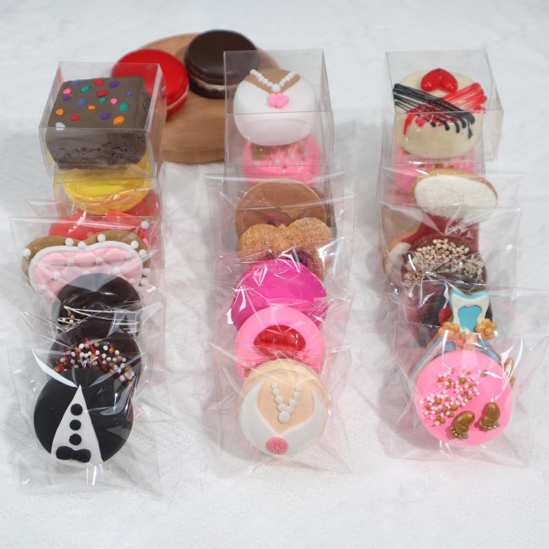 TEMLQPACK 200Pcs 3.5 x3.5Inch Clear Macaron Bags - Resealable Cellophane Bags for Cookies, Chocolate Covered Strawberries, Candy, Gift Party Favors, Birthday, Wedding - Image 2
