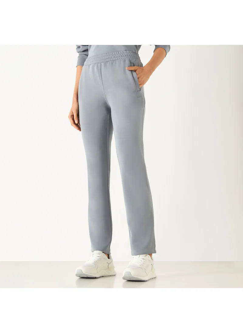 ADOT by Splash Solid Track Pants with Elasticated Waistband and Pockets