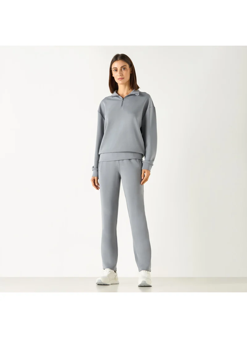 ADOT by Splash Solid Track Pants with Elasticated Waistband and Pockets
