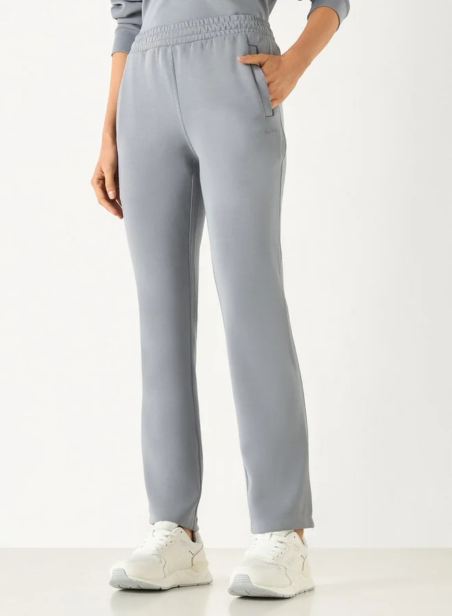 ADOT by Splash Solid Track Pants with Elasticated Waistband and Pockets