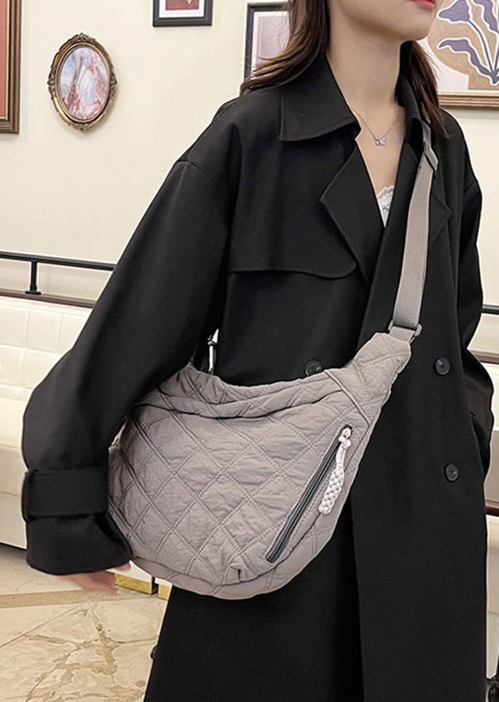 EMGILL 2026 Women's Crescent Puffer Tote Bag Lightweight Quilted Nylon Shoulder Bag Casual Crossbody Purse for Work Travel - Image 5