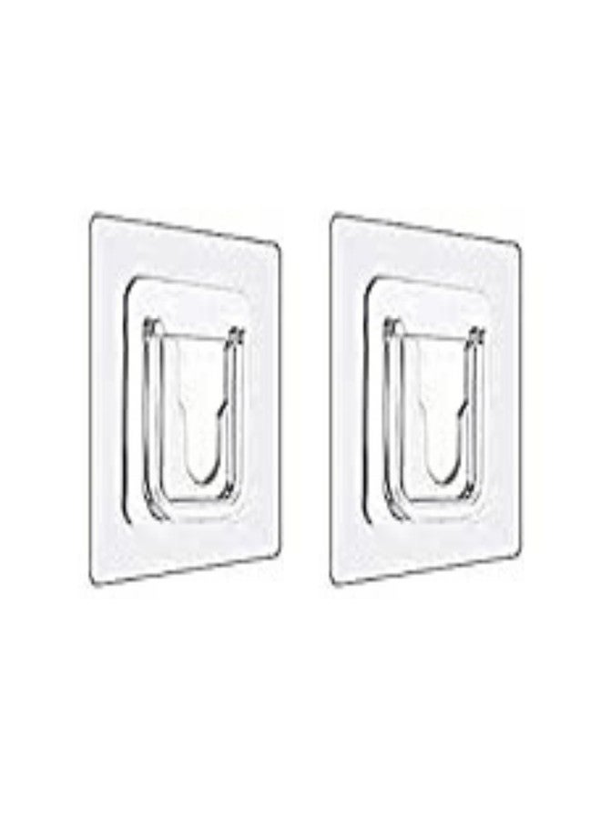 NEW WARE Self Adhesive Heavy Duty Wall Hooks | Transparent Sticky Hooks 10 kg Load | Waterproof Hanger for Kitchen & Bathroom | Pack of 4 - Image 2