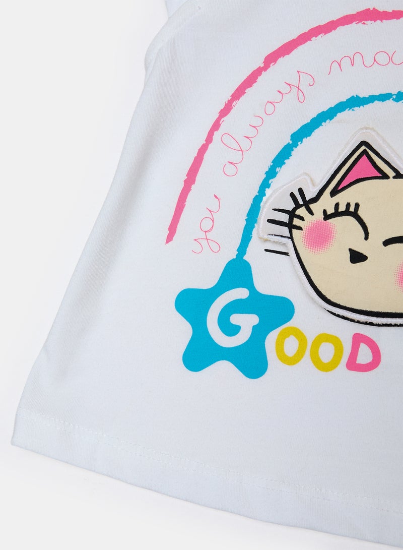 Panco Baby Girls FRIEND T-Shirt with Three-Dimensional Ornament Detail - Image 4