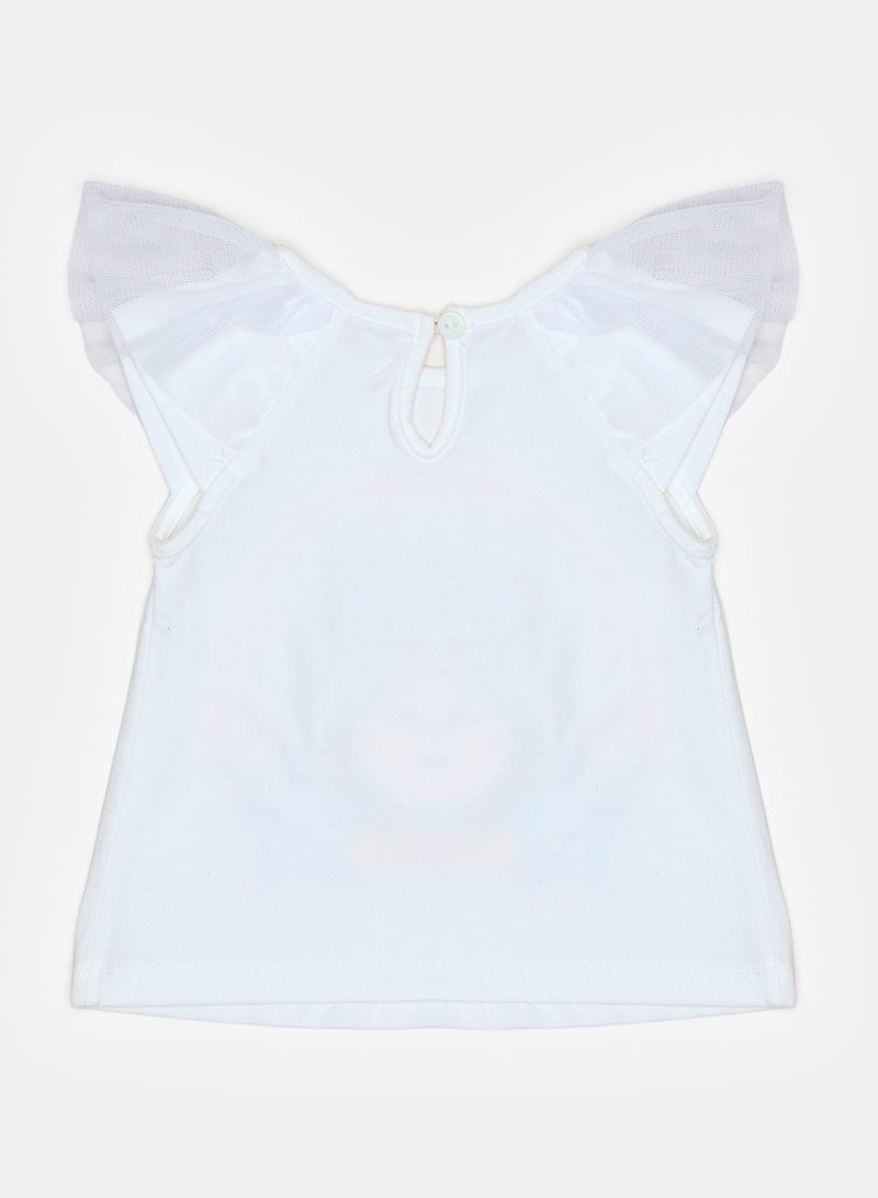 Panco Baby Girls FRIEND T-Shirt with Three-Dimensional Ornament Detail - Image 2