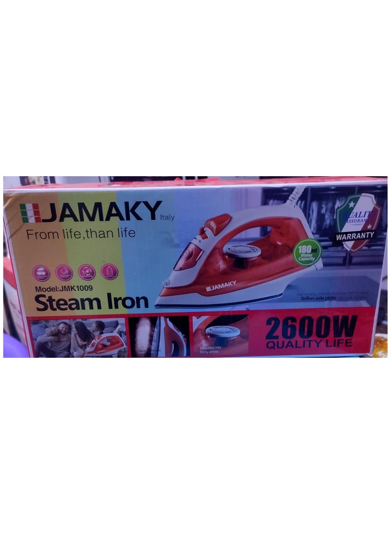 جهاز كي بخار للملابس من جاماكى بقدرة 2600 وات قاعدة مطلية لمنع الالتصاق خفيفة الوزن هيتر قوى للكوى الملابس بسهوله -jmk1009 - Image 3