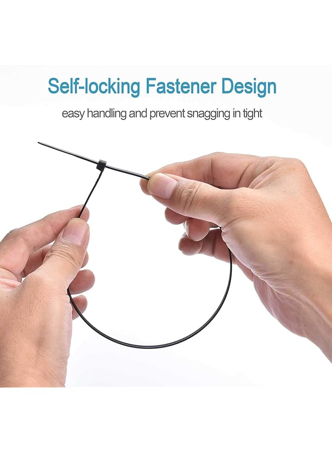 erorex 100Pcs Cable Zip Ties Heavy Duty 12 Inch Premium Plastic Wire Ties With 50 Pounds Tensile Strength Self Locking Black Nylon Zip Ties For Indoor And Outdoor - Image 5