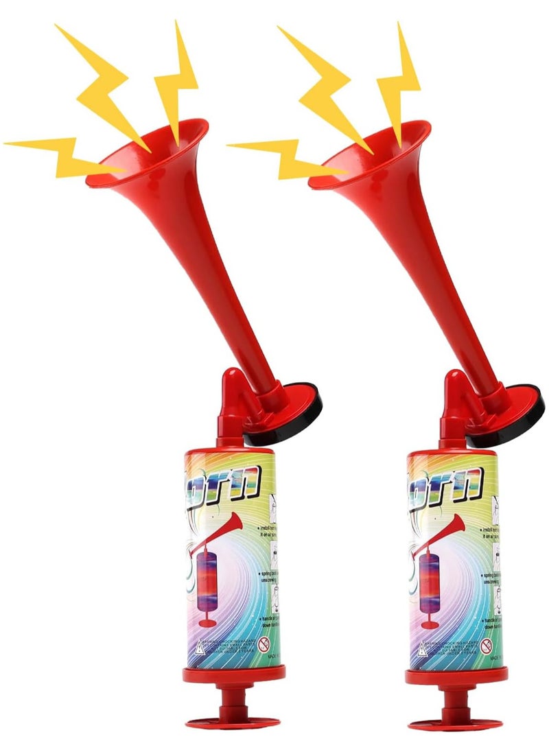 Generic Handheld Air Horn, Super Loud Noisemakers Bear Horn Self Defense Reusable Air Pump Horns Sports and Marine Signal Safety Alarm Horn for Boating, Sports Events, Graduation, Birthday Parties (RED -2PCS )  - Image 1