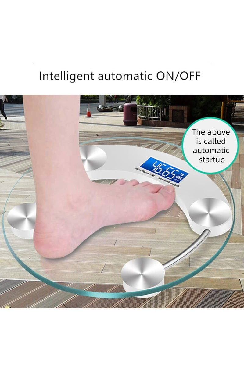 Digital Bathroom Scales LED Digital Body Scale High Accuracy Weight Scale for Body Weight Health Keep Bathroom Scale Round Transparent Scale(Pink) - Image 4