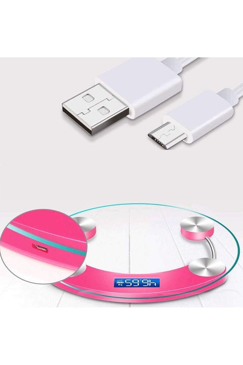 Digital Bathroom Scales LED Digital Body Scale High Accuracy Weight Scale for Body Weight Health Keep Bathroom Scale Round Transparent Scale(Pink) - Image 2