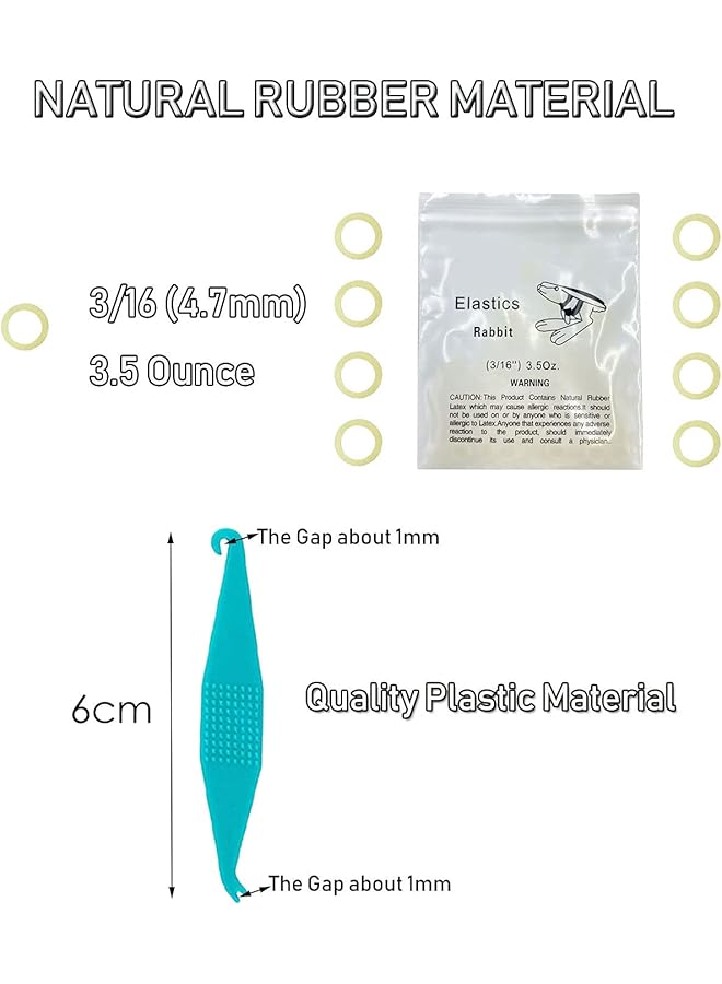 إيروريكس أشرطة مطاطية مرنة لتقويم الأسنان مقاس 16 بوصة، عبوة من 500 شريط مطاطي متوسط الوزن 3.5 أونصة، ضفائر شعر لإصلاح فجوة الأسنان، عبوة من 5 أشرطة مرنة مجانية لتقويم الأسنان - Image 2