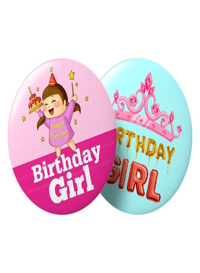 Deep Print Mart Birthday Girl Badges, Set of 2, for Birthday and Celebration (Badge-04) - Image 1