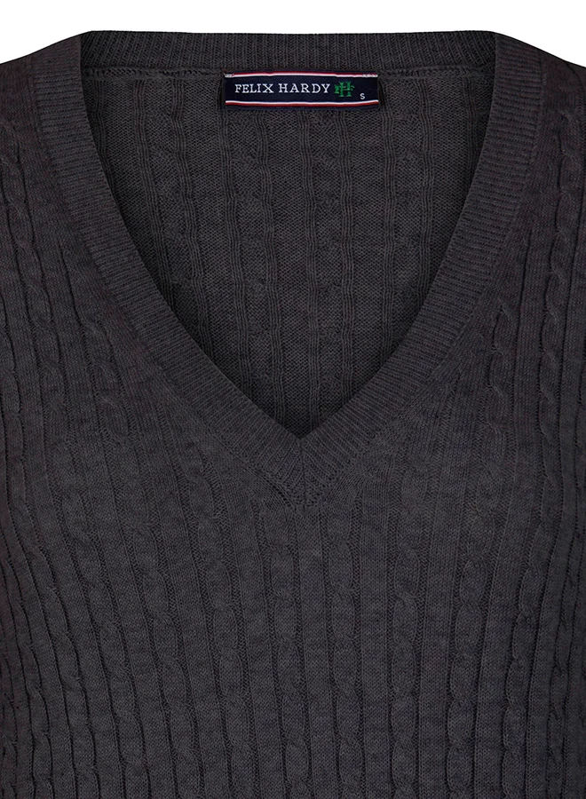 فيليكس هاردي V-Neck Cable Knit Pullover