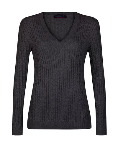 FELIX HARDY V-Neck Cable Knit Pullover