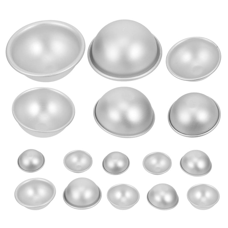 Aluminium Alloy Bath Bomb Mold Set 16 Pcs DIY Soap Sphere Craft Making Supplies - Image 2
