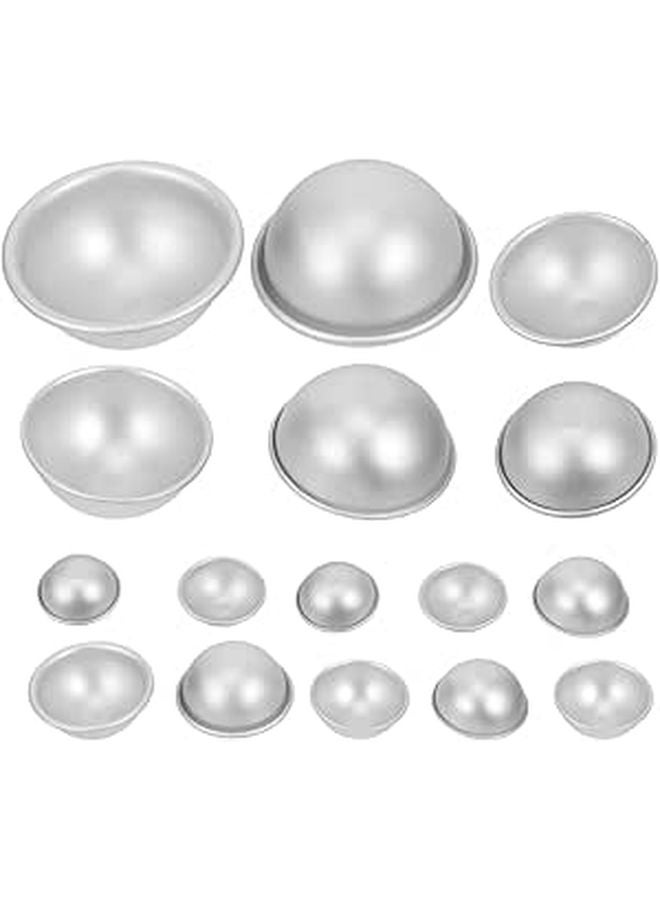 Aluminium Alloy Bath Bomb Mold Set 16 Pcs DIY Soap Sphere Craft Making Supplies - Image 1
