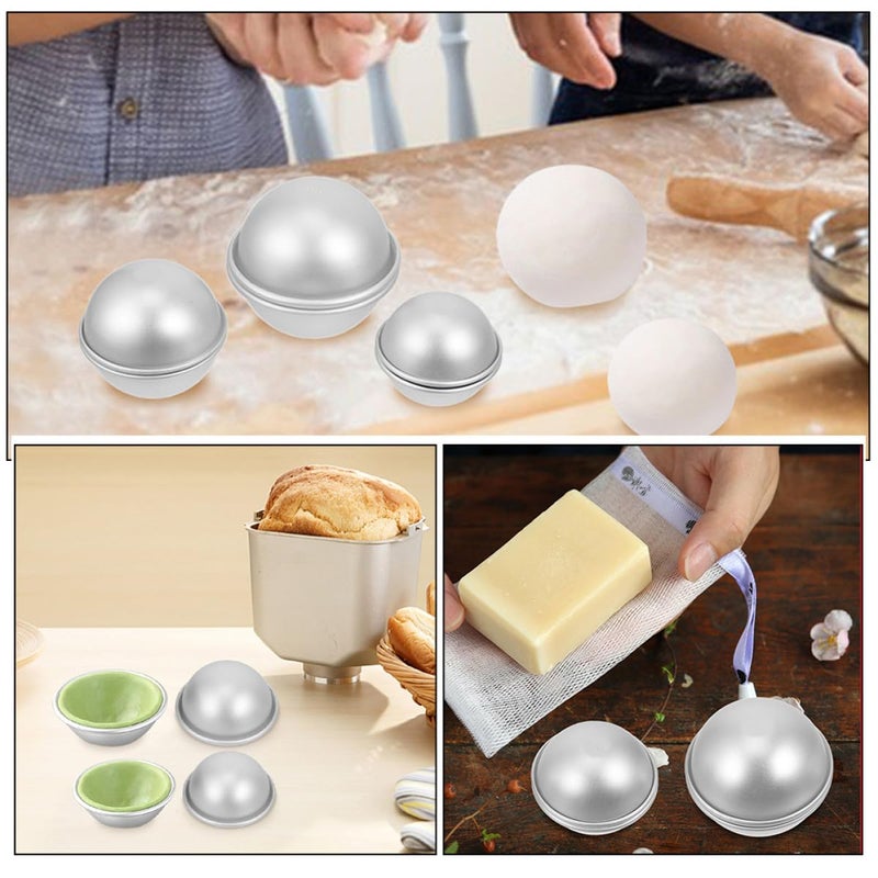 Aluminium Alloy Bath Bomb Mold Set 16 Pcs DIY Soap Sphere Craft Making Supplies - Image 4